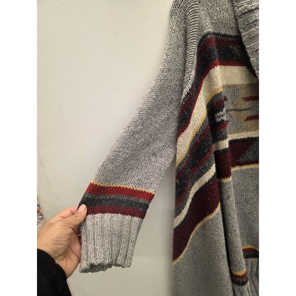 Hollister Southwestern Aztec Open Front Poncho Cardigan Sweater Size M/L - Picture 3 of 9